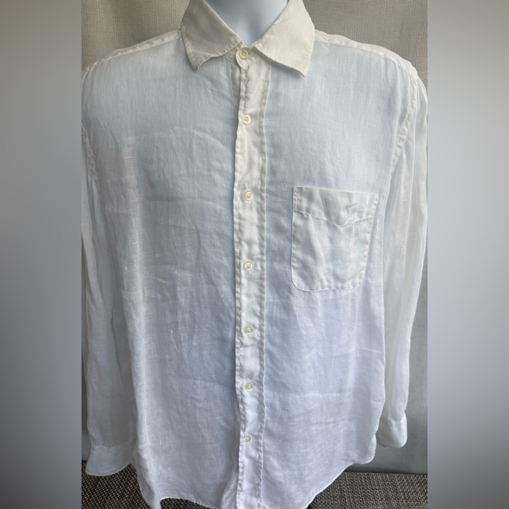 Vilebrequin White Linen Casual Button-Down Shirt